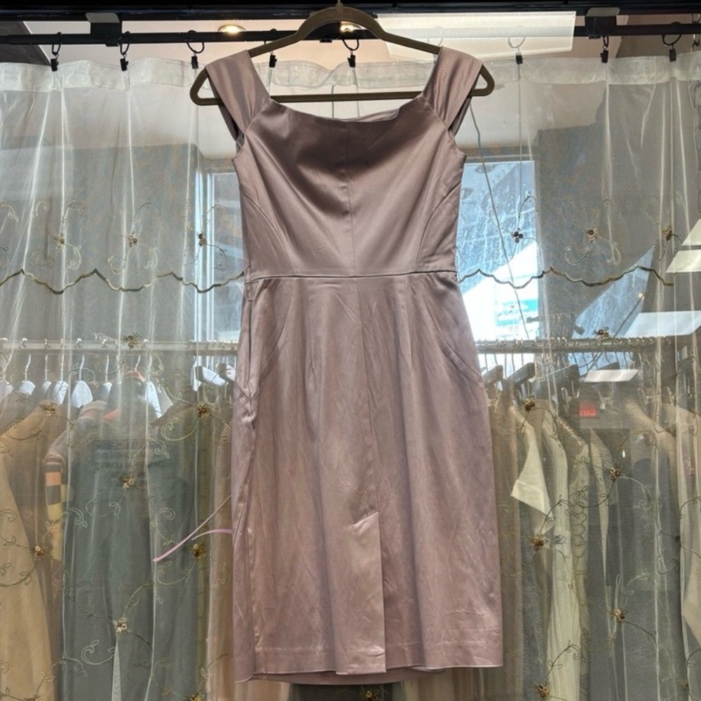 vintage guess marciano lavender light purple off the shoulder satin mini dress